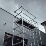 Detail hliníkovej konštrukcie lešenia so spojovacím prvkom